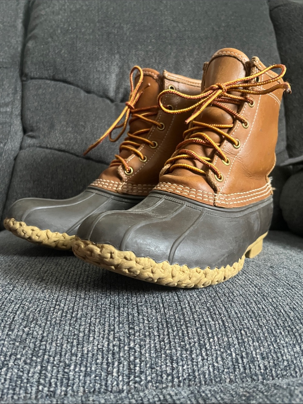 L.L. Bean Women’s Brown Leather and Dark Brown Rubber Waterproof Boots
